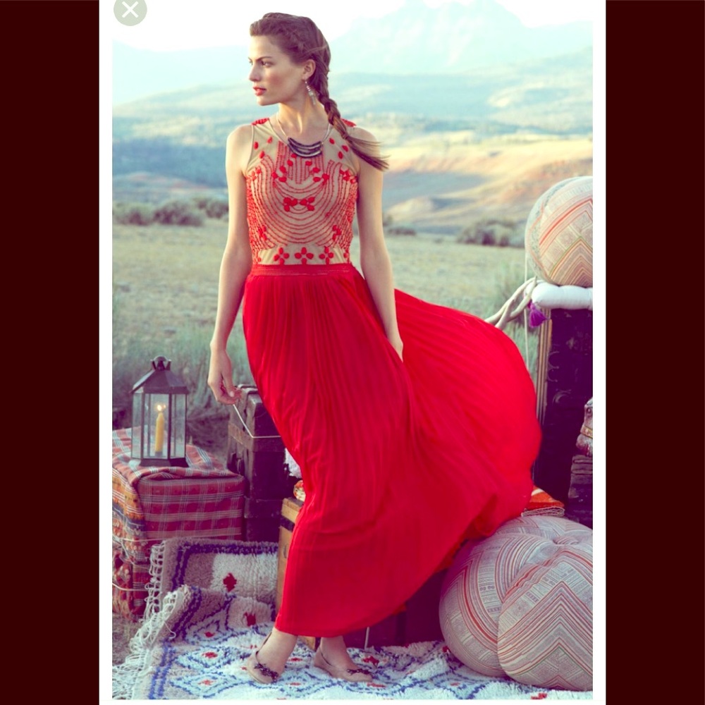Anthropologie Rubied Dusk gown by Rina Dhaka